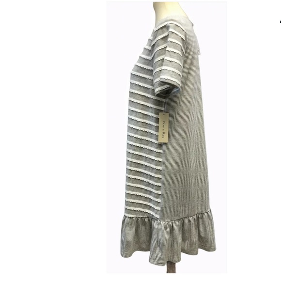 Doe & Rae Womens Scallop Knit Striped Dress - Picture 4 of 14